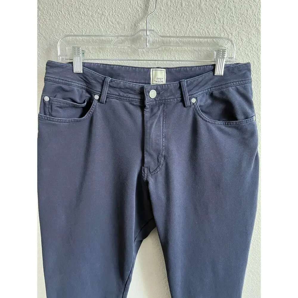 Swet Tailor Navy Blue All In Stretch Pants Men's 32x32 Casual Comfortable
